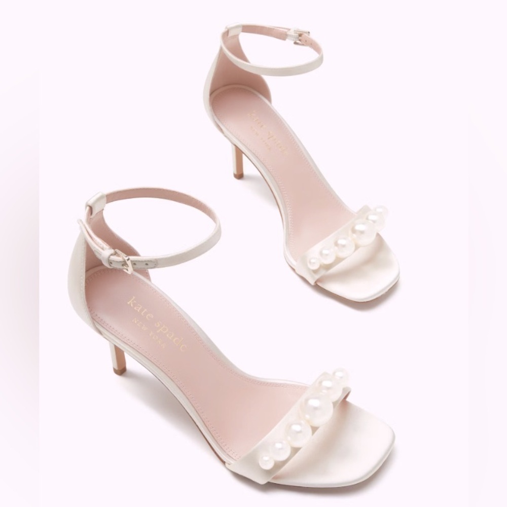 Kate Spade White Pearl Embellished Heels